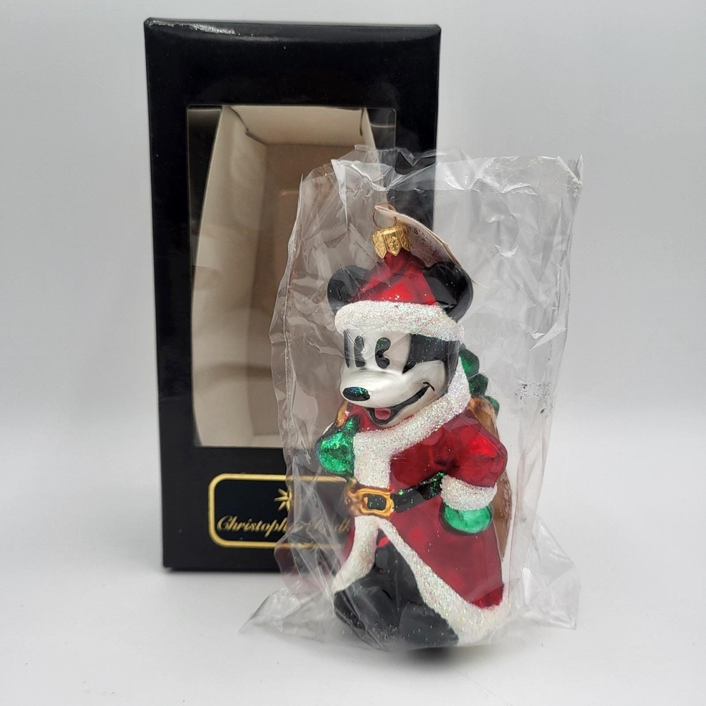 1996 Christopher Radko Disney Christmas‎ Eve Mickey Ornament ~New w/ Open Box